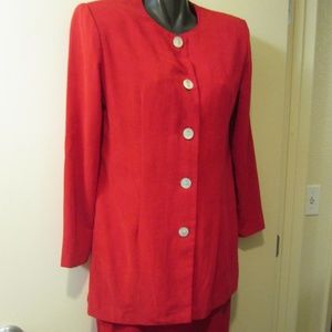 JESSICA HOWARD VINTAGE SUIT/SZ 8/FAUX SUEDE/80s/90